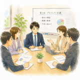 7. 出席します（しゅっせきします）［会議に～］— menghadiri rapat