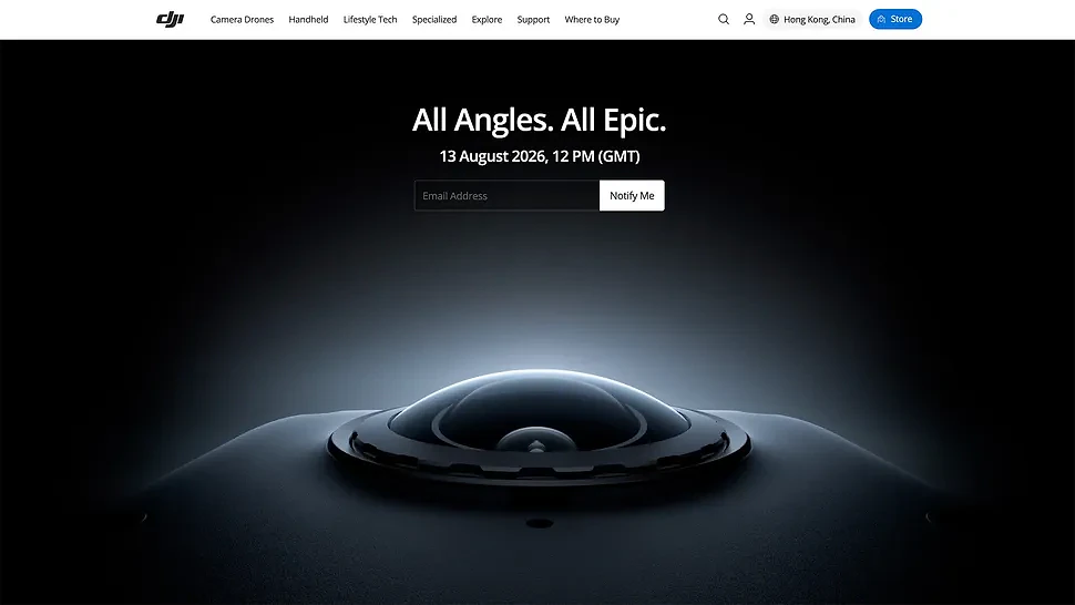 DJI Osmo 360 II teaser on the DJI Hong Kong homepage