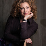 Actress Alex Kingston photographed at the Lyric Theatre, in Hammersmith, London. Kingston is most wi