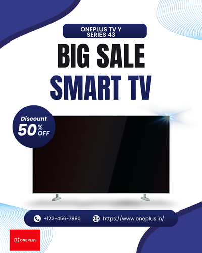 Blue White and Black Modern Sale Smart TV Instagram Post.png