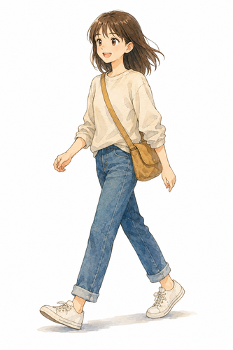 15. あるいて（歩いて）— berjalan kaki.png