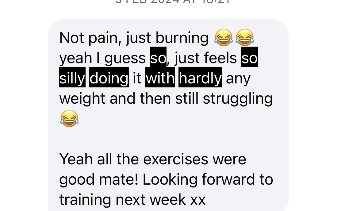 Looking forward to training and silly doing something with light weights
