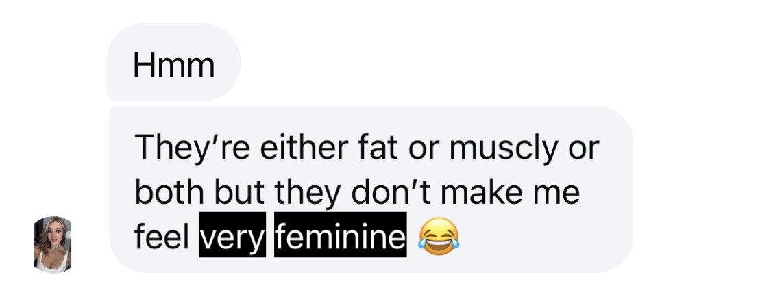 Arms not being very feminine