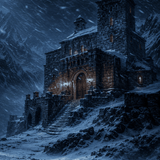 a moody cinematic winter landscape scene at night 1