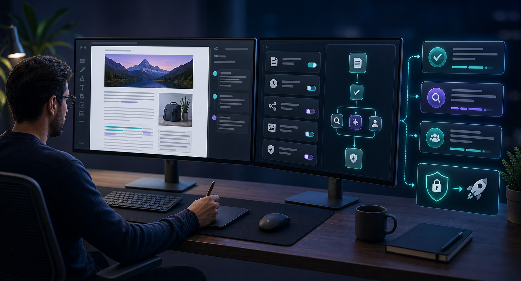 Human review step checking a Shopify blog automation draft before publishing