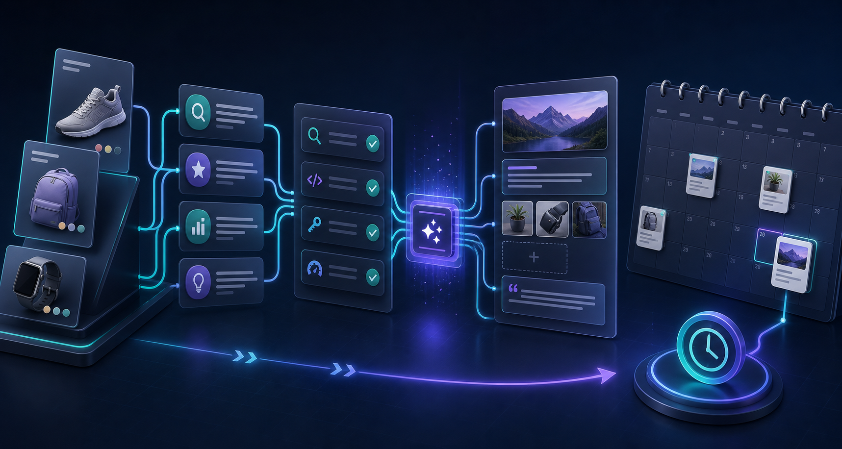 Shopify blog automation workflow transforming content prompts into scheduled posts
