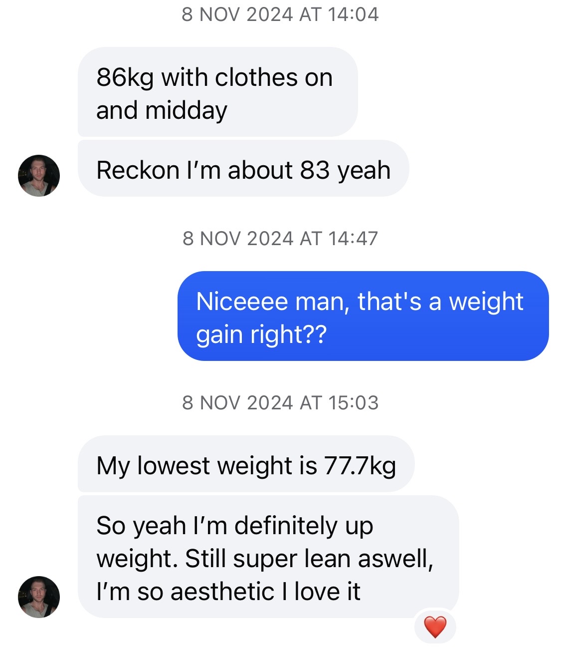 Body transformation 77.7kg to 83kg+