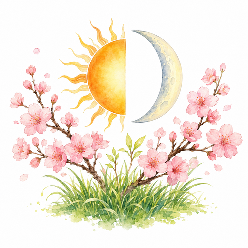 4. 春分の日（しゅんぶんのひ）— Hari Equinox Musim Semi.png