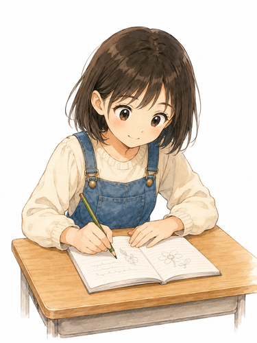 7. かきます（書きます）— menulis menggambar.png