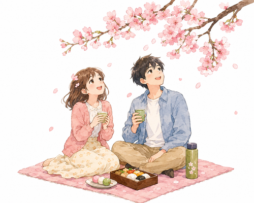 40. おはなみ（お花見）— hanami menikmati bunga sakura.png