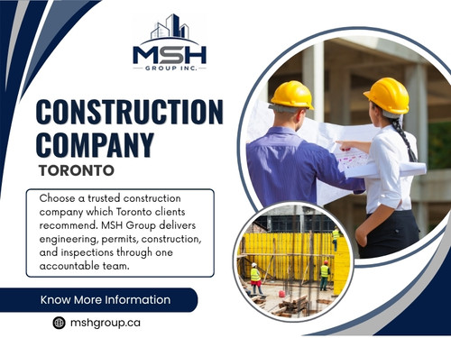 Choosing a professional Construction Company in Toronto is an investment that continues paying dividends long after construction is complete. Careful planning, skilled workmanship, and attention to detail create commercial spaces that remain functional, attractive, and dependable throughout years of daily use.

Address: 426 Maria Antonia Rd, Woodbridge, ON L4H 2Y9, Canada
Phone: 647-886-4990
Mail: info@msheng.ca

Read Our Blogs:
https://mshgroupca.wordpress.com/
https://mshgroupca.tumblr.com/
https://mshgroupca.wixsite.com/mshgroupca

More Links:
https://linktr.ee/mshgroupca
https://www.buzzfeed.com/mshgroupca
https://myspace.com/mshgroupca
https://ca.pinterest.com/mshgroupca/