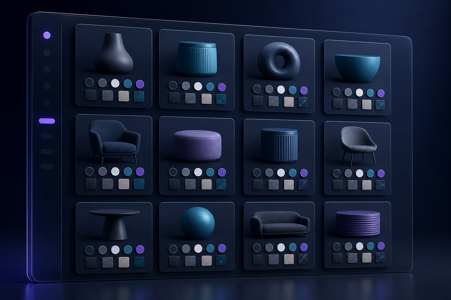 Abstract collection grid with consistent color and image swatches