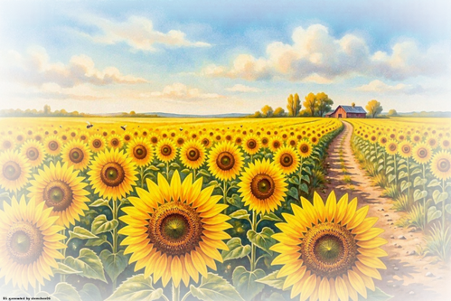 fields of sunflowers airbrushing Kopie (2)