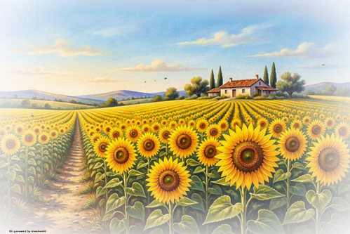 fields of sunflowers airbrushing (3) Kopie