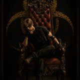 Leon sitting on Throne