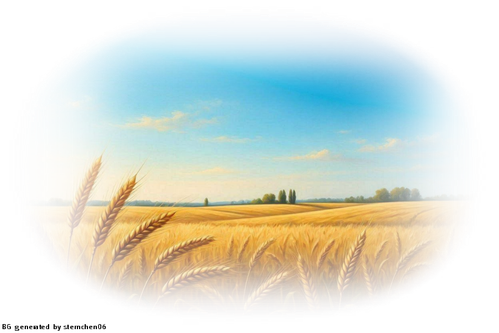 airbrush style eines weizenfeldes blauer himmel ohne weg (1)