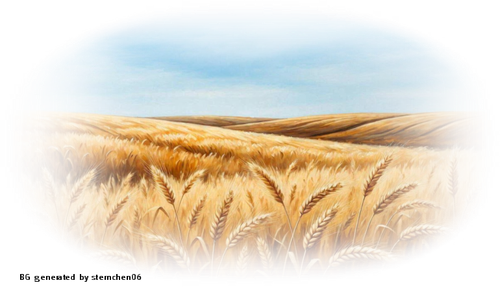 airbrush style eines weizenfeldes blauer himmel ohne weg