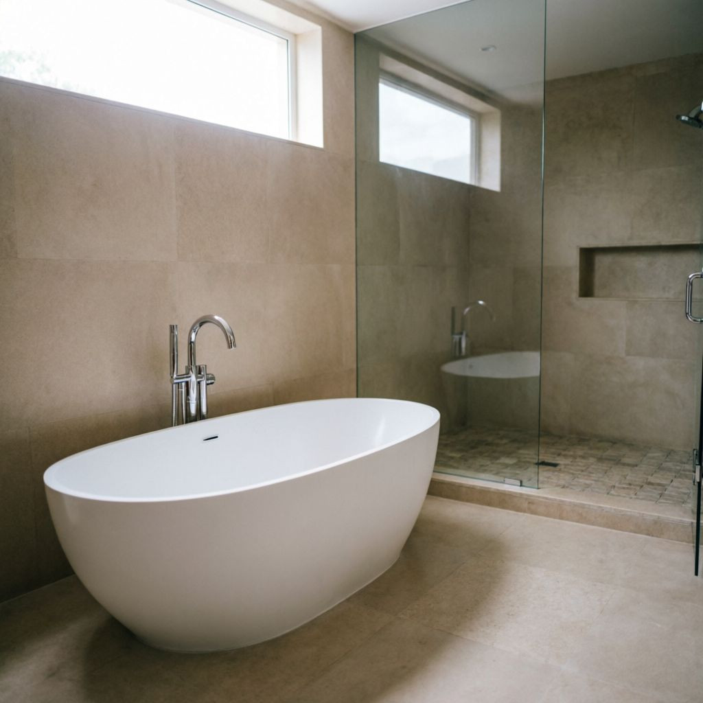 Complete bathroom solution with sanitaryware and stone tiles from S@TILO tiles shop in Bangalore