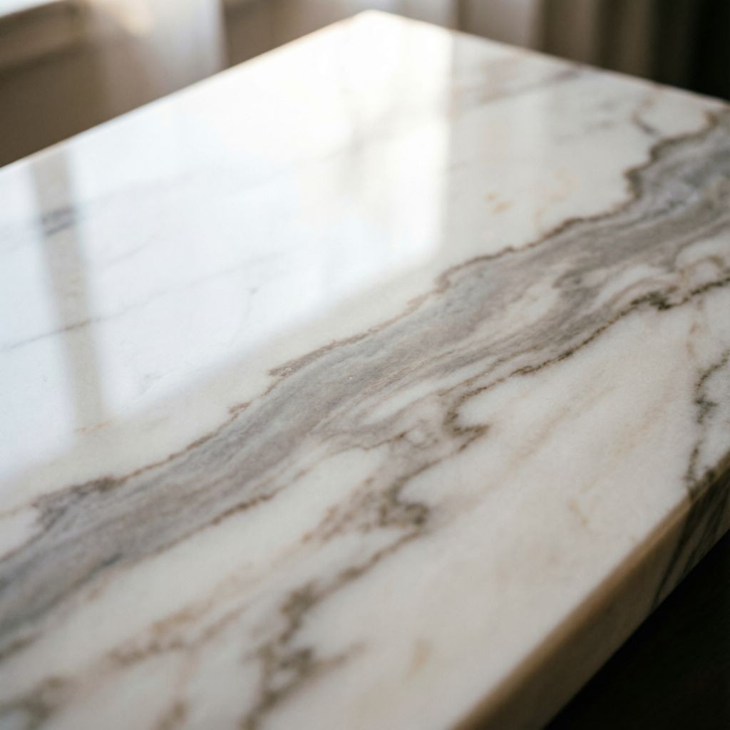 Real photo: white marble slab with grey veining