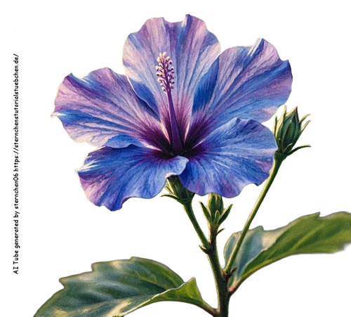 airbrush style eine hibiskusblte blaulila am Stil gemalt (3)
