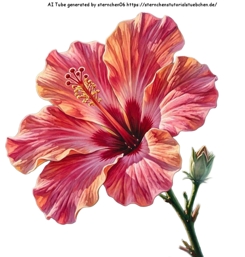 airbrush style eine hibiskusblte am Stil gemalt (2)