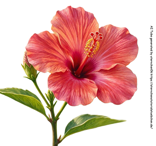 airbrush style eine hibiskusblte am Stil gemalt (1)