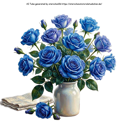 airbrush style einesbundes blauer rosen (1)