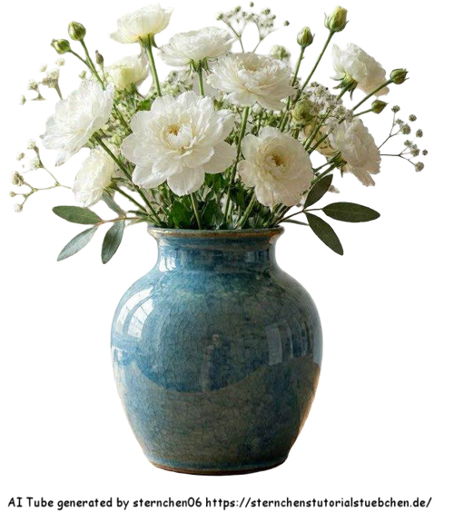 eine mittelblaue vase mit weien blumen (1)