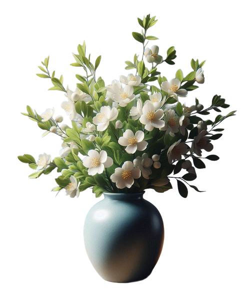 eine mittelblaue vase mit weien blumen (4)