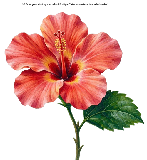 airbrush style eine hibiskusblte am Stil gemalt