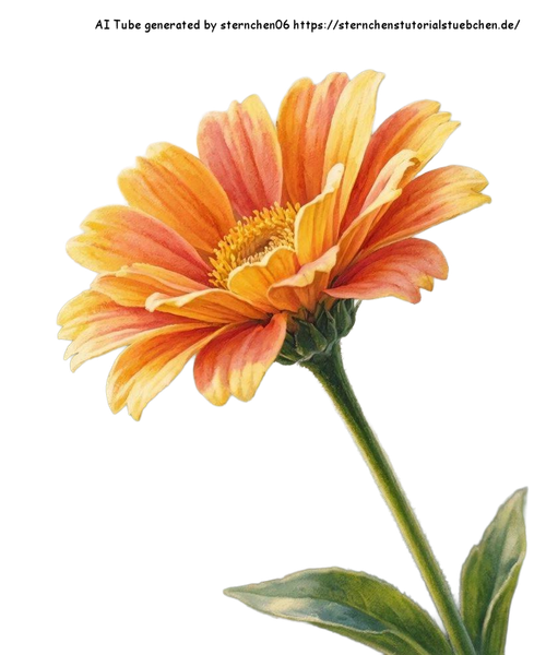 airbrush style gemalt eine Sommerblte am Stil (7a)