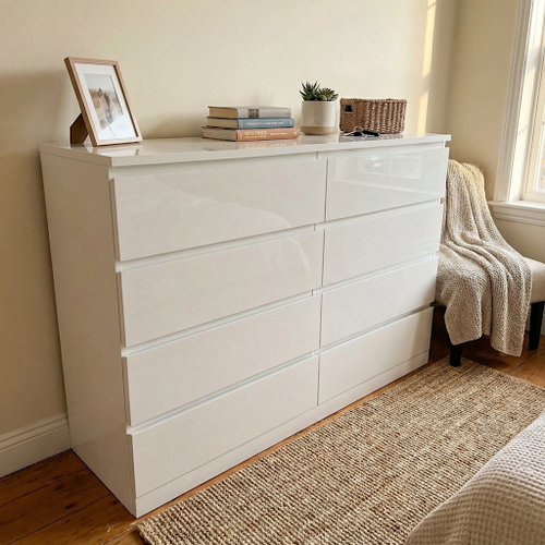 White Gloss Chest of drawers that is Stylish.png