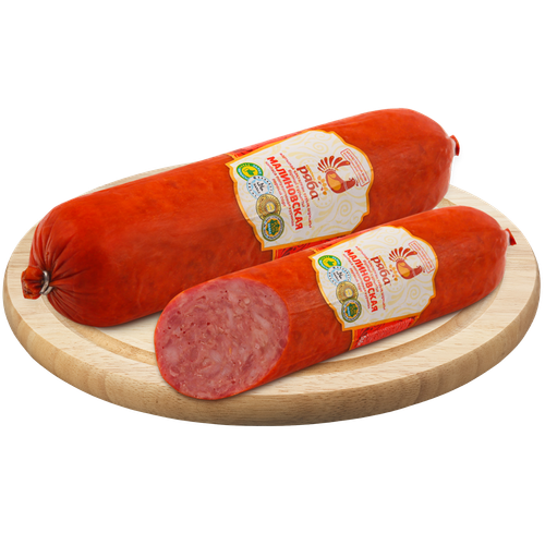 4870203491433 239235 КОЛБАСА КУРОЧКА РЯБА МАЛИНОВСКАЯ П К 560ГР ВУ.png