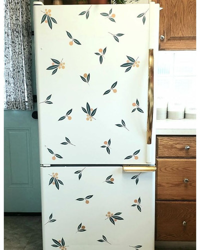 6864ef1aad639 nordic tangerines green leaves wall decal fruit plant fresh sticker for bedroom office.jpg