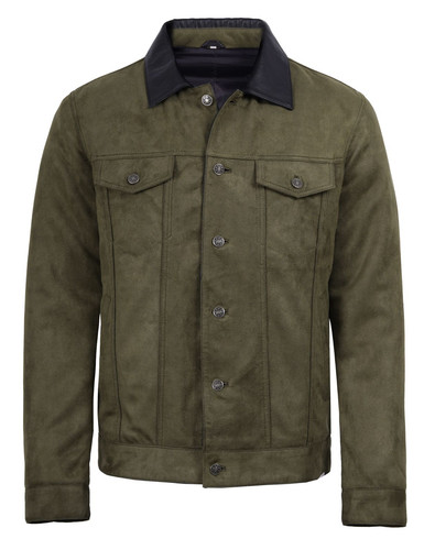 183512 Fernando Trucker Men's Faux Suede Jacket Olive Green With Black Collar 1786365131.jpg