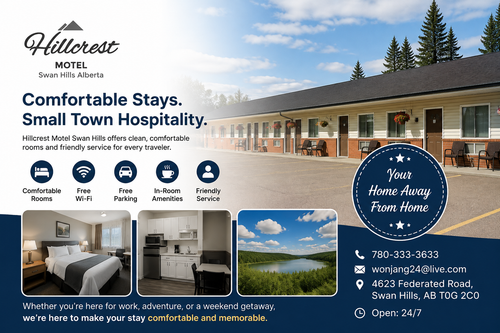 Family Friendly Motel in Swan Hills, Alberta Hillcrest Motel.png