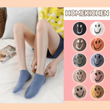 10 Pairs of Spring And Autumn Short Socks with Heel Embroidery smiling Couple Sweat Absorbent Breath.png