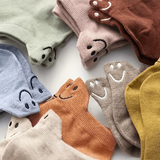 10 Pairs of Spring And Autumn Short Socks with Heel Embroidery smiling Couple Sweat Absorbent Breath.png