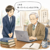 28. 使っていらっしゃるんですね。— rupanya Anda memakai ～, bentuk hormat