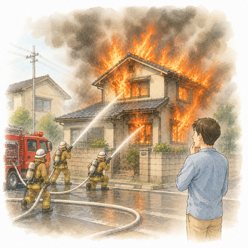40. 焼けます（やけます）［うちが～］— rumah terbakar.png