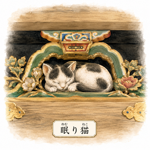 61. 眠り猫（ねむりねこ）— kucing tidur, nama ukiran terkenal.png