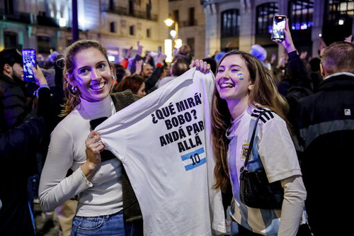 Hundreds of Argentine fans celebrate Argentina's victory at the Qatar 2022 World Cup, Dec. 18, 2022,.jpg