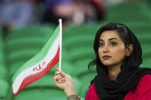 Iran supporters cheer prior to their FIFA World Cup 2022 group B match between Iran and USA at Al Th.jpg