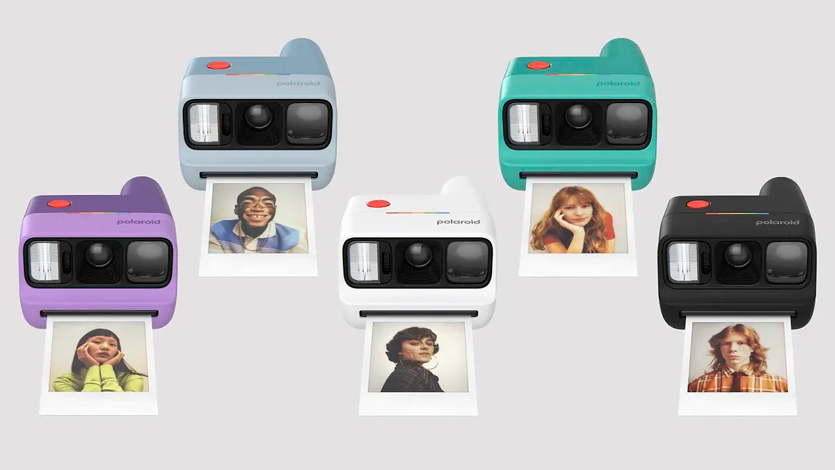 Polaroid Go Gen 3 product shot against a grey background