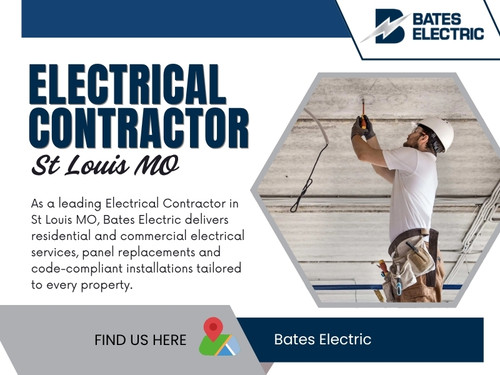 A lot of electrical problems are hidden because they happen inside walls or electrical panels where they can’t be seen. That is why working with an experienced Electrical contractor ST Louis MO is not only about fixing problems. It’s about preventing them from screwing up your daily life. Bates Electric is dedicated to helping homeowners keep their electrical systems safe, reliable and ready for modern living.

Address: 2006 Sierra Parkway Arnold, MO 63010 (USA)
Phone: 636-242-6334

Website: https://bates-electric.com/locations/st-louis-mo

Read Our Blogs:
https://bateselectricstlouis.blogspot.com
https://bateselectric.medium.com
https://bateselectric.wixsite.com/bateselectricstlouis

Related Links:
https://c8ke.com/bateselectric
https://www.pinterest.com/bateselectricStLouis/
https://www.reverbnation.com/bateselectricstlouismo
