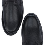 4D24AB NEGRO avestruz panza bota 2 puntas