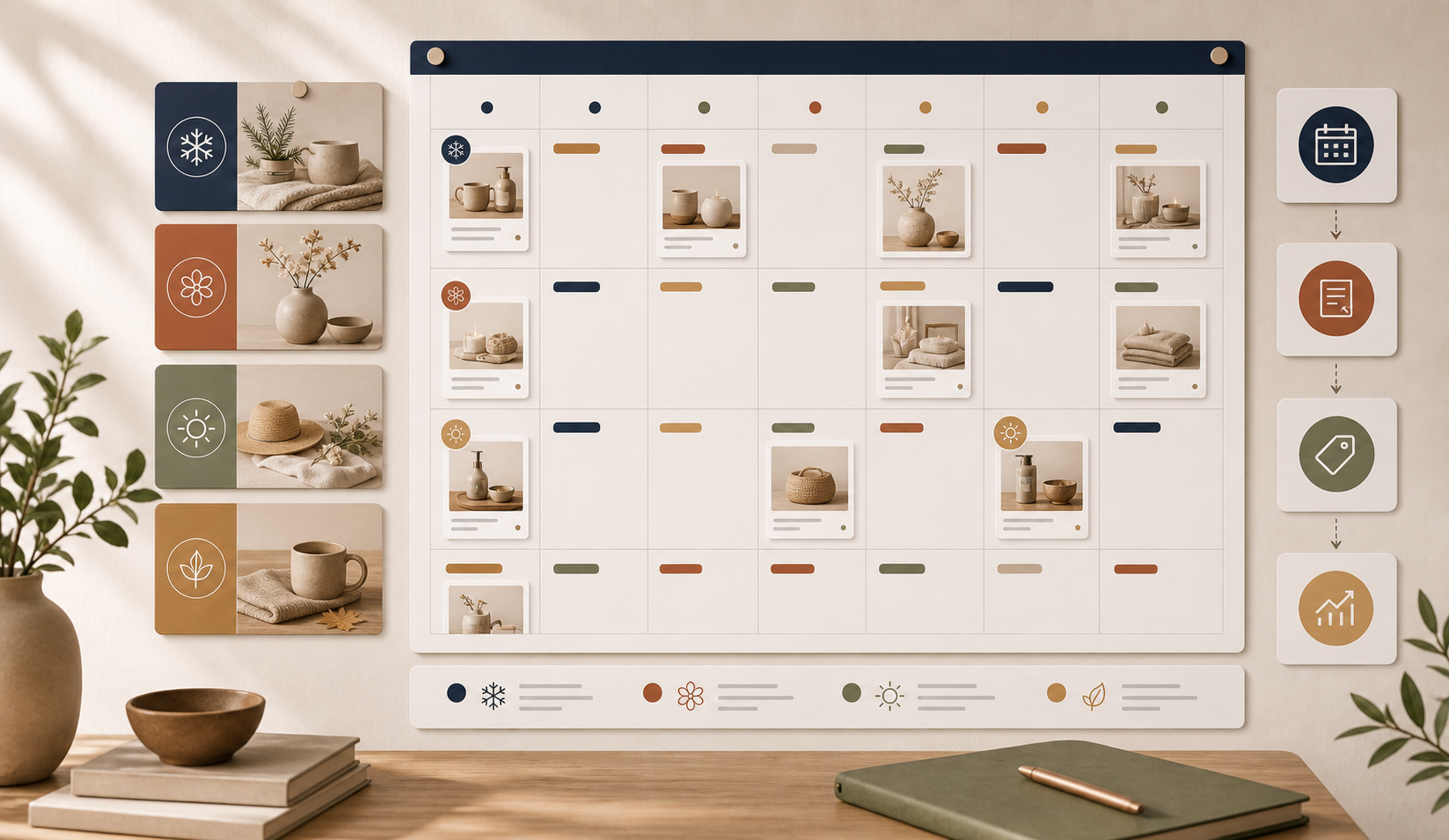A seasonal Shopify content calendar for recurring blog publishing