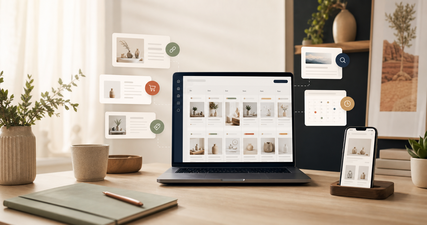 Shopify blog automation dashboard with scheduled content and product links
