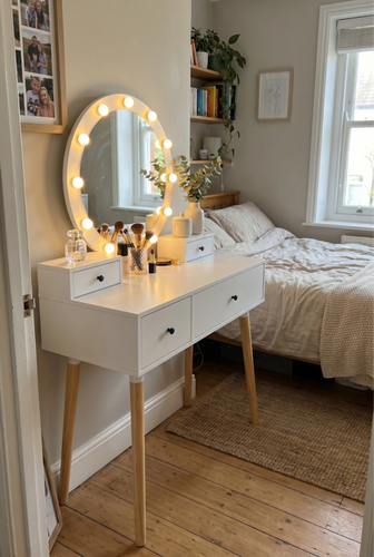 Dressing table with lights from DHS for bright makeup prep.png