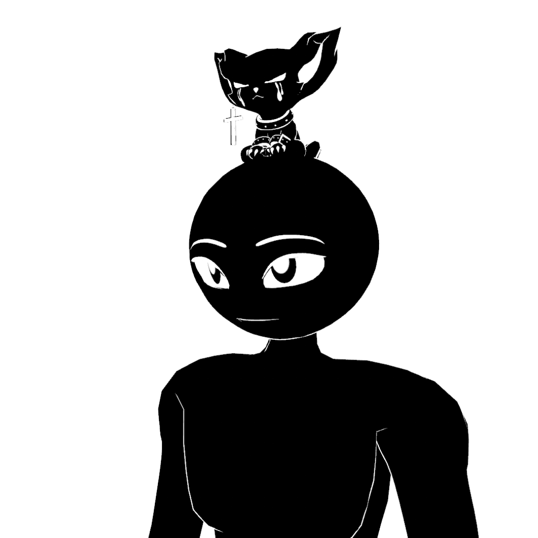 The Gothic Kitten of Tara stationed on the avatar's Head